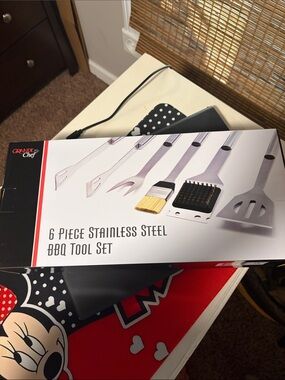 Stainless Steel 6-Piece BBQ Tool Set - Silver